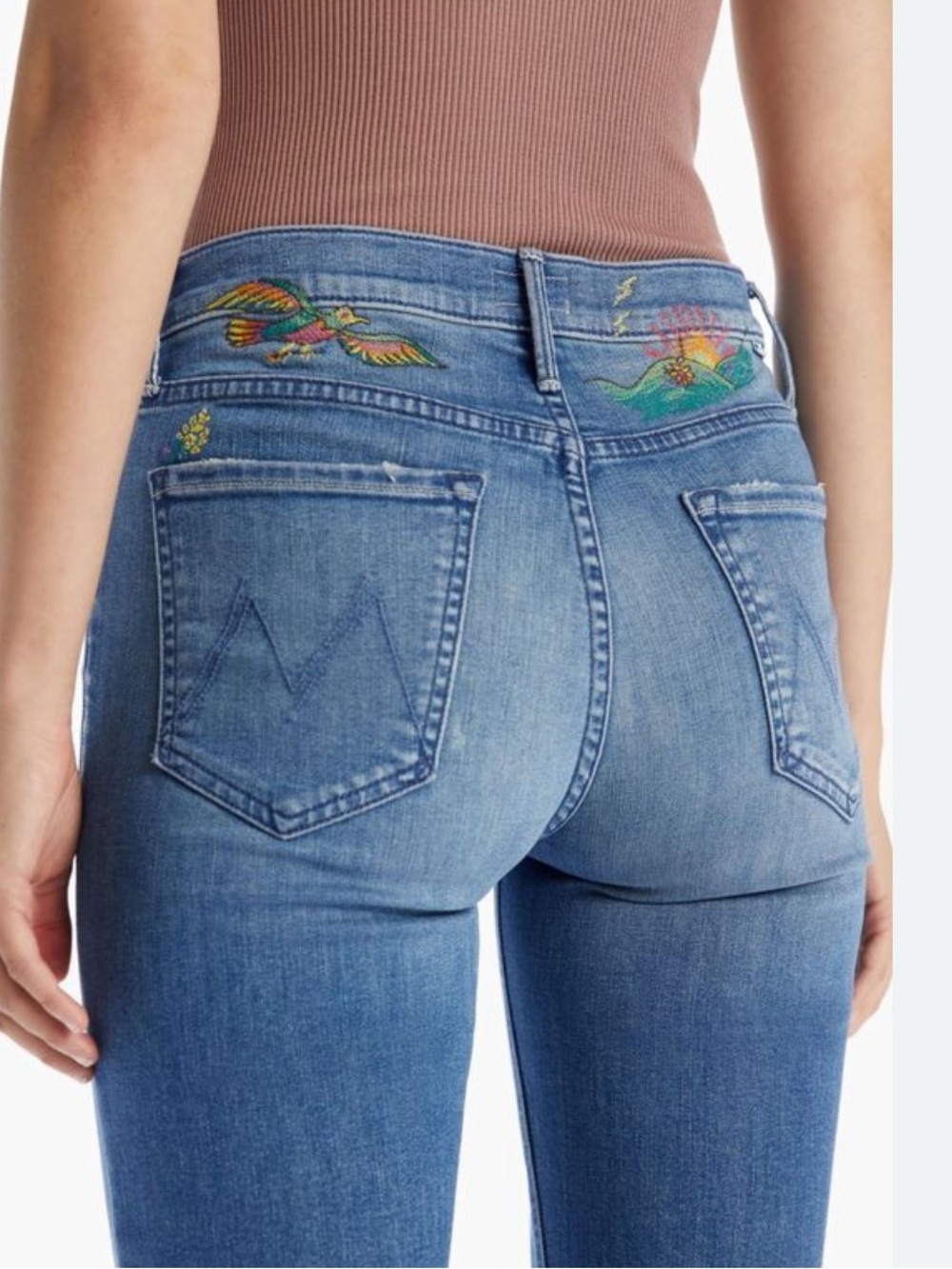 Mother embroidered dazzler jeans